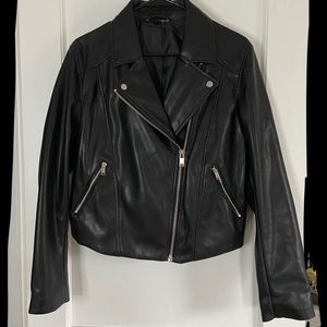 Faux leather biker jacket